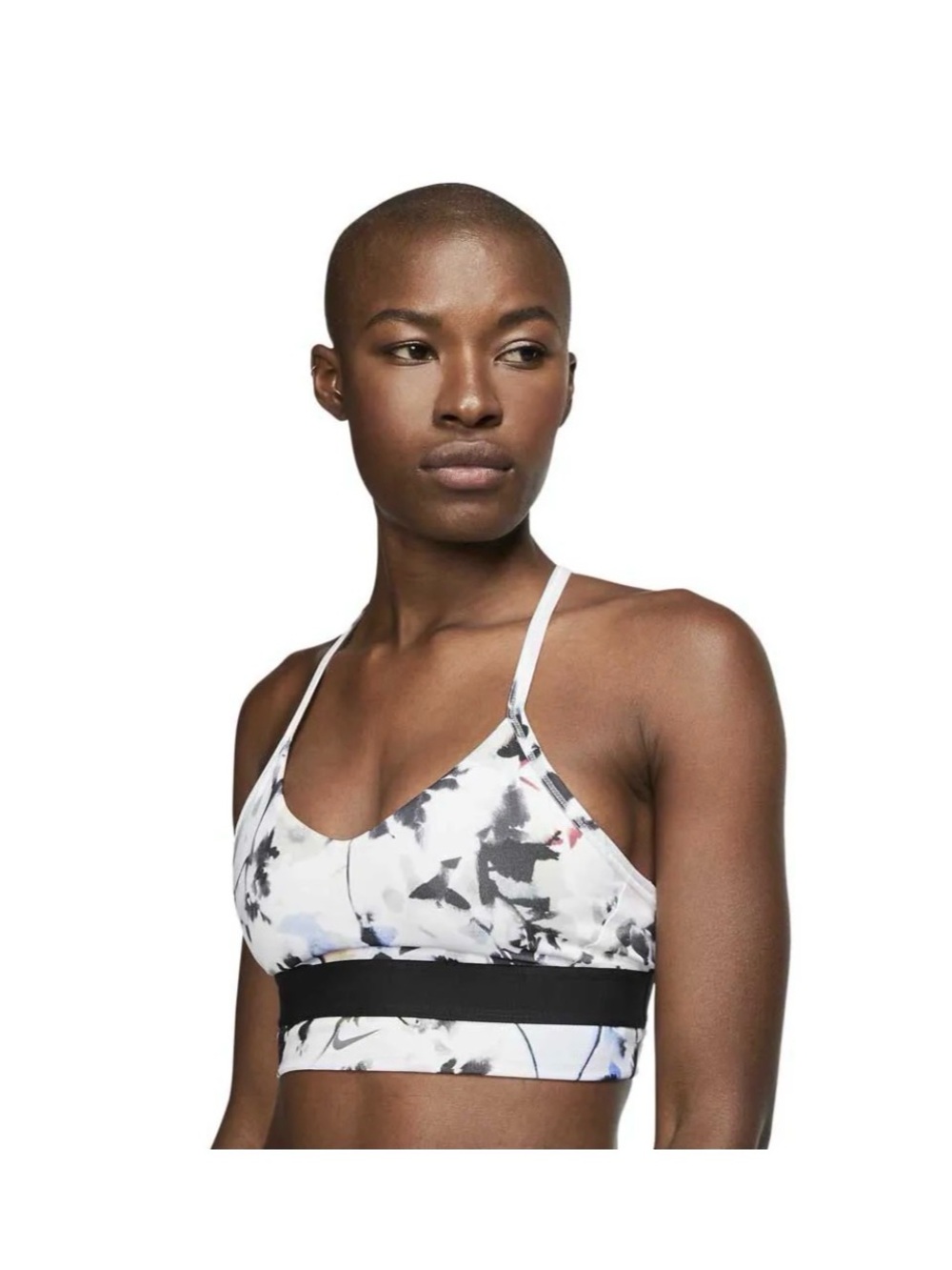 Nike Dri-FIT Indy Floral Long Line Sports Bra Medium
